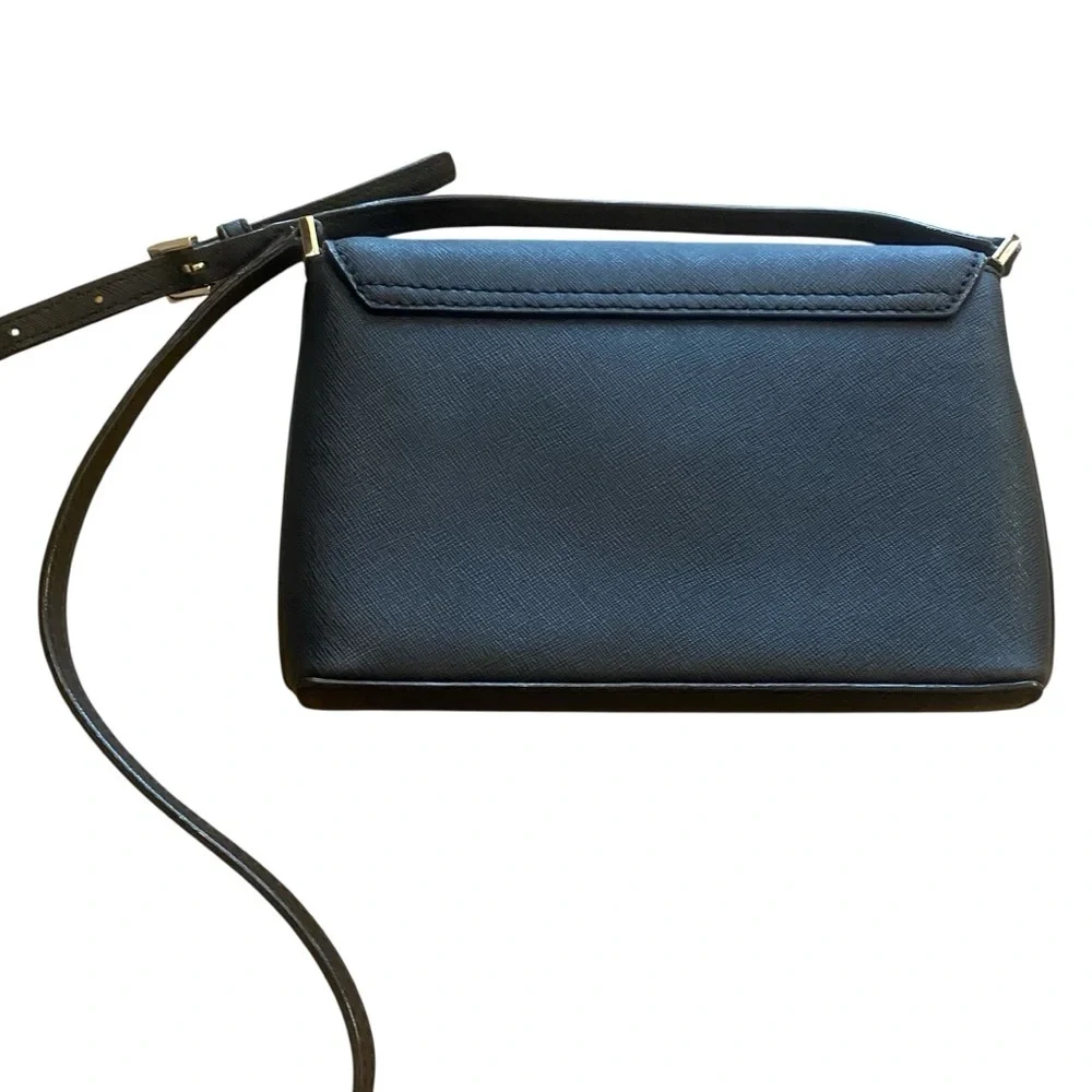 Kate Spade Newbury Lane Sally Black Leather Turn Lock Crossbody Bag gently used